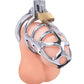 Jaula de castidad para pene de prisionero Lockmaster de 3,75" de acero inoxidable - Plateado