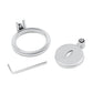 Cage de chasteté inversée en acier inoxydable Lockmaster avec œil de chat - Argent