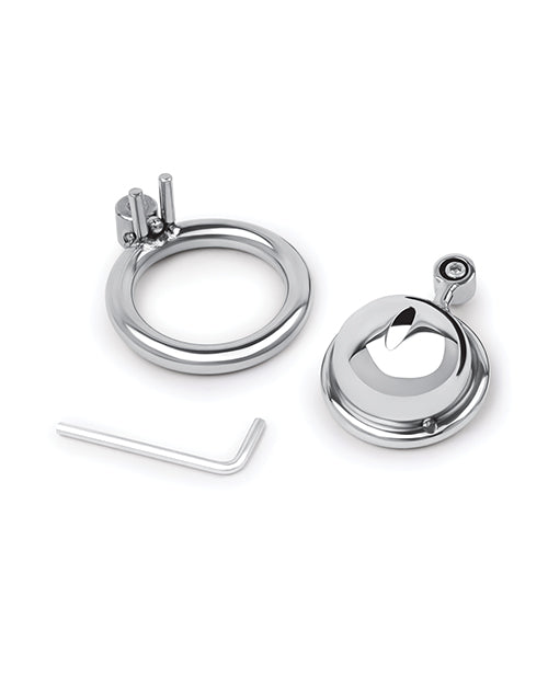 Cage de chasteté inversée Lockmaster en acier inoxydable - Argent