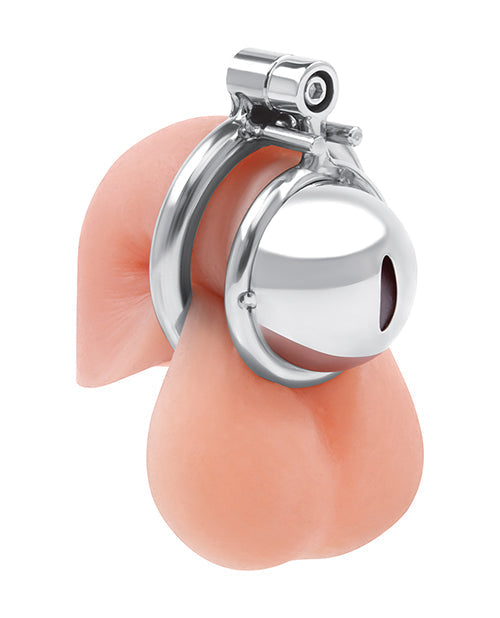 Cage de chasteté inversée Lockmaster en acier inoxydable - Argent