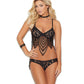 Soutien-gorge bralette à armatures Remy en dentelle avec culotte – Noir TP