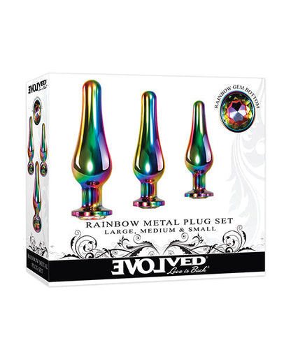 Ensemble de plugs anaux en métal arc-en-ciel Evolved