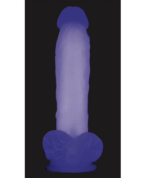 Gode réaliste lumineux Évolué | Grand gode violet | Gode flexible à ventouse