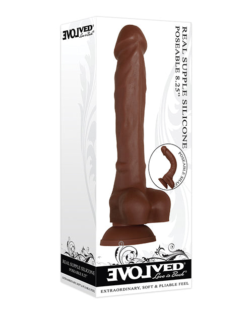 Evolved Real Supple Silicone Articulé Sombre 20,95 cm