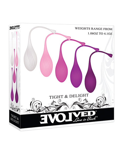 Evolved Tight & Delight Juego de 5 bolas Kegel con peso - Colores surtidos