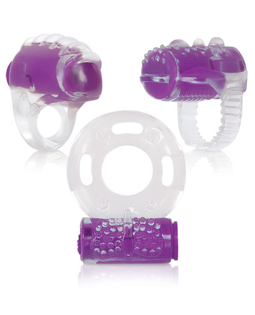Evolved Ring True Kit de 3 Anneaux de Plaisir Uniques – Transparent/Violet