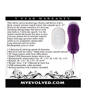 Huevo vibrador y con empuje Evolved Eager Egg con control remoto - Morado