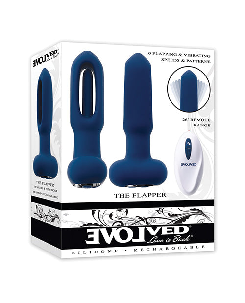 Evolved Le Clitoriseur et Vibromasseur Télécommandé Flapper - Bleu