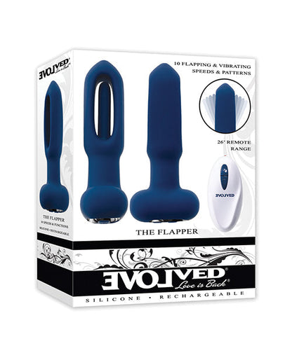 Evolved Le Clitoriseur et Vibromasseur Télécommandé Flapper - Bleu