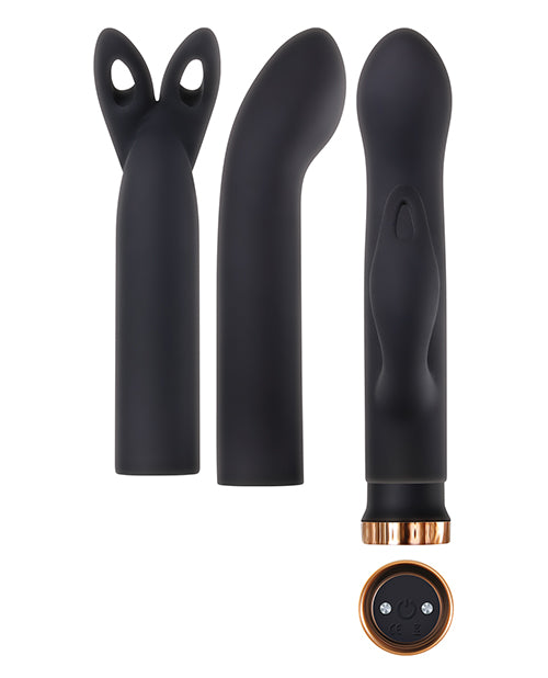 Kit de jeu à quatre positions Evolved | Vibromasseur Balle Noir-Or Rose | Vibromasseur point G 7 vitesses | Vibromasseur clitoridien étanche