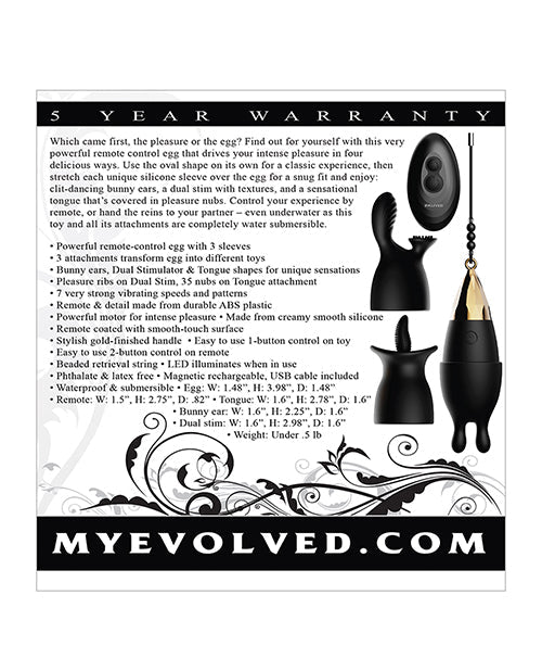 Balle vibrante rechargeable Evolved Egg Citement - Noir/Or