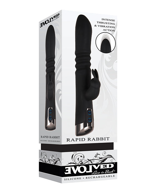 Vibrador de conejo rápido evolucionado | Vibrador Negro de Empuje | Vibrador de clítoris de doble vibración | El mejor vibrador para mujeres