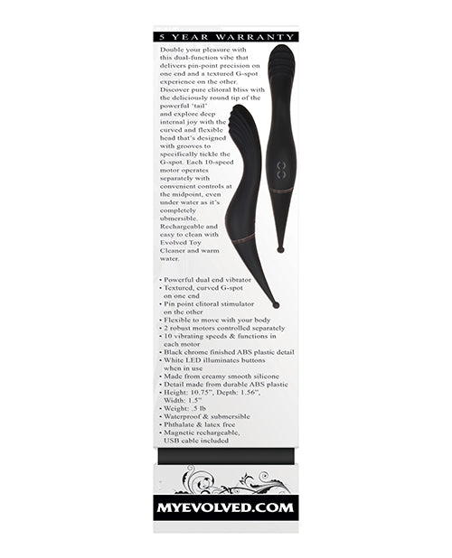 Vibrador doble tantalizador evolucionado - Negro