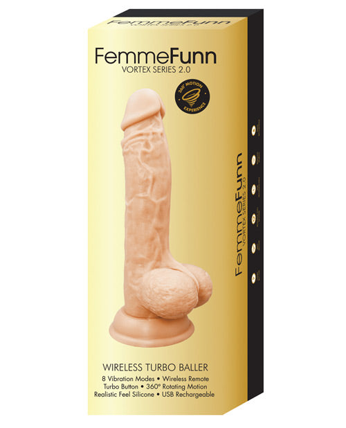 Vibreur Femme Funn | Gros gode Turbo Baller 2.0 | Gode nu avec ventouse