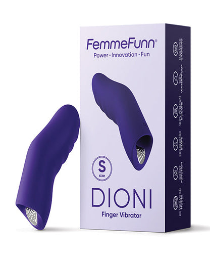 Vibrador de dedo Femme Funn | Vibrador pequeño portátil Dioni | El mejor vibrador morado oscuro para mujeres