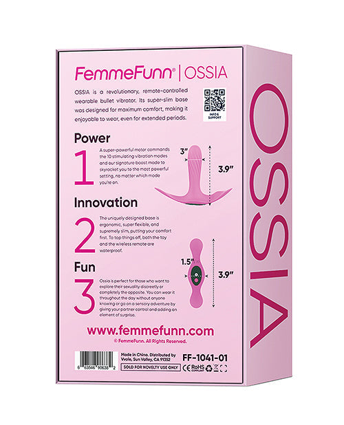 Vibrador con control remoto Femme Funn | Vibrador rosa ponible Ossia | Vibrador tipo bala de 10 modos | Mejor vibrador para mujeres