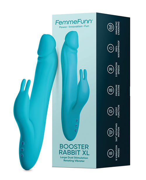 Vibrador de punto G Femme Funn | Vibrador Booster Rabbit | Vibrador de clítoris XL turquesa | El mejor vibrador para mujeres