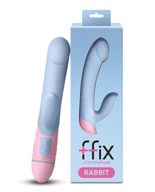 Vibrador de punto G Femme Funn | Vibrador de conejo Ffix | Vibrador de clítoris 10X azul-rosa | El mejor vibrador para mujeres