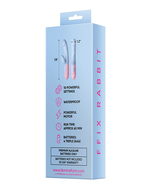 Vibrador de punto G Femme Funn | Vibrador de conejo Ffix | Vibrador de clítoris 10X azul-rosa | El mejor vibrador para mujeres