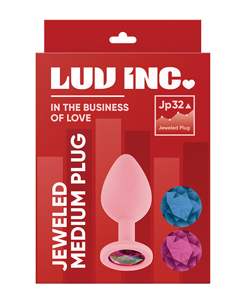Luv Inc. Vibro-stimulateur anal en silicone avec trois pierres - Rose clair moyen