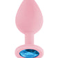 Luv Inc. Vibro-stimulateur anal en silicone avec trois pierres - Rose clair moyen