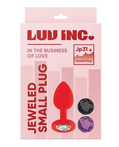 Luv Inc. Plug anal en silicone orné de trois pierres – Petit Rouge