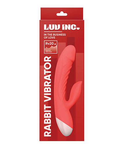 Vibromasseur Lapin Luv Inc | Vibromasseur Point G Corail | Vibromasseur Clitoridien Étanche 10 vitesses | Meilleur Vibromasseur pour Femmes