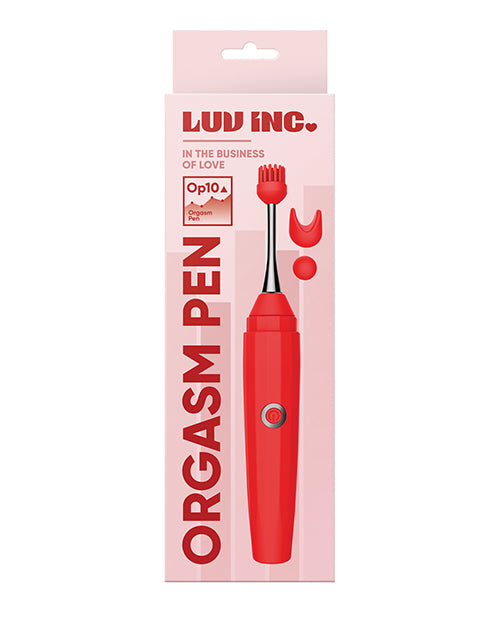 Luv Inc. Pluma para orgasmos con tres accesorios - Roja