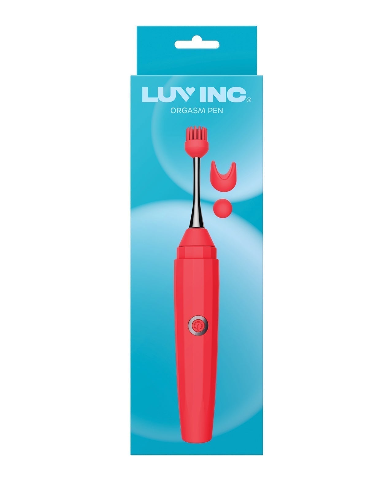 Luv Inc. Stylo Orgasm avec trois accessoires - Rouge