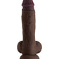 Manche Modèle Réaliste | Godemichet en silicone Flexskin Acajou | Grand godemichet de 21,6 cm avec testicules