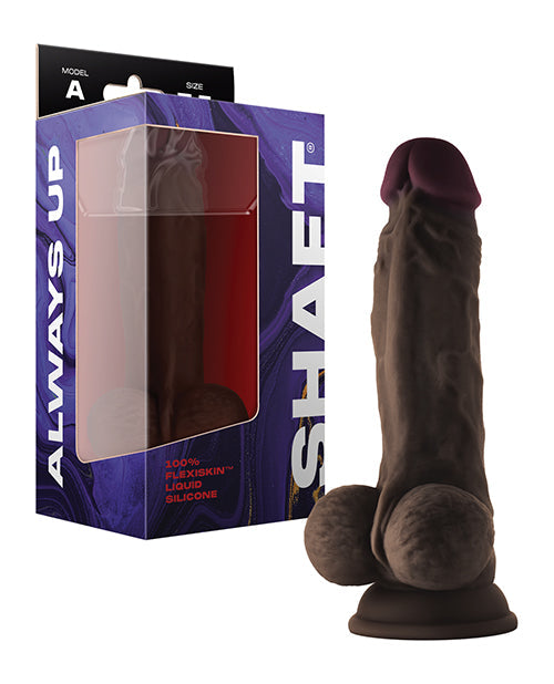 Shaft Model A Dildo Réaliste | Dildo en Silicone Liquide Flexskin Acajou | Dildo de 7,5" avec Couilles
