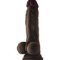 Shaft Model A Dildo Réaliste | Dildo en Silicone Liquide Flexskin Acajou | Dildo de 7,5" avec Couilles