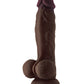 Pénis réaliste modèle A | Godemichet en silicone Flexskin | Grand godemichet de 24 cm en acajou avec testicules