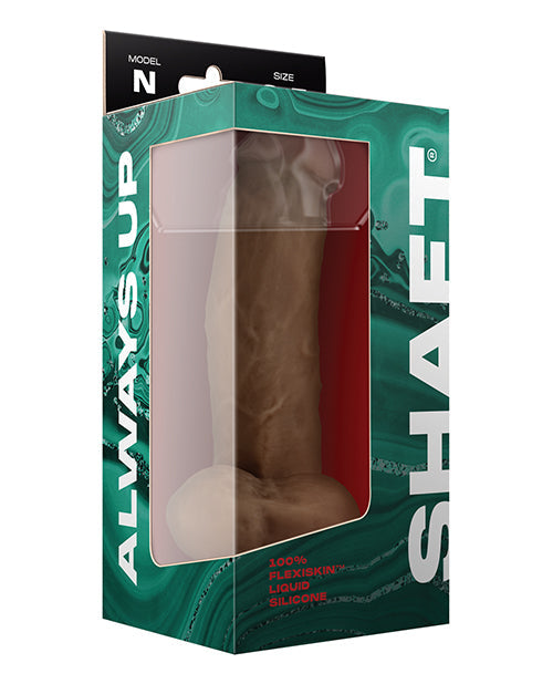 Gode Modèle N Réaliste | Gode en Silicone Flexible Courbe Latérale | Gode de 21,5 cm (8,5") en Chêne avec Couilles