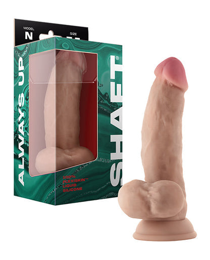 Gode ceinture modèle N réaliste | Godemichet en silicone liquide Flexskin courbé latéralement | Gros gode 7,5" en pin avec testicules