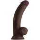 Gode Modèle C Pénis Réaliste | Gode Courbé en Silicone Flexible Acajou de 21,5 cm avec Testicules