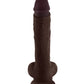 Vibromasseur Réaliste Shaft Model A | Vibromasseur en Silicone Flexskin Acajou | Grand Vibromasseur de 26,5 cm avec Testicules