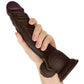 Vibromasseur Réaliste Shaft Model A | Vibromasseur en Silicone Flexskin Acajou | Grand Vibromasseur de 26,5 cm avec Testicules