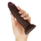 Shaft Modèle J Dildo Réaliste | Dildo en Silicone Liquide Flexskin | Dildo Grande Taille Mahogany 5.5"