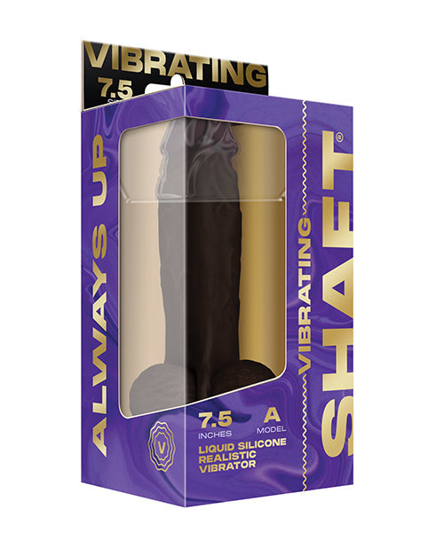 Shaft Flexskin Godemichet Réaliste | Godemichet 19 cm en Silicone Acajou | Godemichet Vibrant avec Testicules