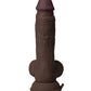 Shaft Flexskin Godemichet Réaliste | Godemichet 19 cm en Silicone Acajou | Godemichet Vibrant avec Testicules