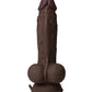 Shaft Flexskin Godemichet Réaliste | Godemichet 19 cm en Silicone Acajou | Godemichet Vibrant avec Testicules