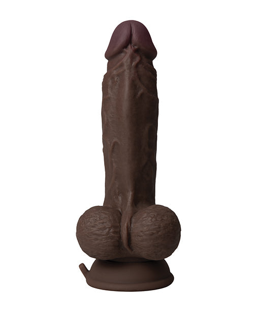 Shaft Flexskin Godemichet Réaliste | Godemichet 19 cm en Silicone Acajou | Godemichet Vibrant avec Testicules