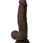 Gode Shaft Flexskin Réaliste | Gode en Silicone Courbé sur le Côté | Grand Gode de 21,5 cm | Gode Vibrant avec Testicules