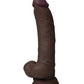 Shaft Flexskin Realistic Dildo | Godemichet courbé en acajou | Gros godemichet de 9,5 pouces | Godemichet vibrant avec des boules