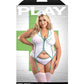 Ensemble bustier, culotte et coiffe Herbal Remedy Gartered - Blanc 1X/2X