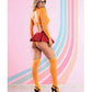 Ensemble 6 pièces Mystery Mistress – Orange/Rouge M/L