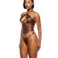 Bustier en maille métallique liquide avec string 2 pièces - Cuivre métallique TP