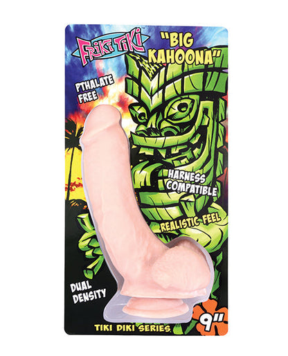Gros gode Friki Tiki | Gros gode Kahoona 9" | Gode réaliste à double densité | Gode ventouse