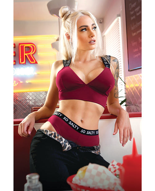 Soutien-gorge long et culotte coquine Vibes So Salty Berry Bliss M/L